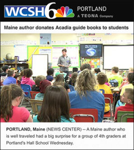 WCSH 6: Maine author donates Acadia guidebooks to students