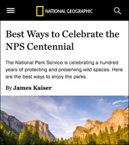 National Geographic: Best Ways to Celebrate the Centennial
