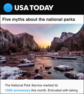 USA Today: 5 National Park Myths