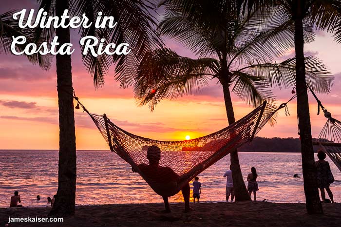 Winter in Costa Rica, hammock and sunset