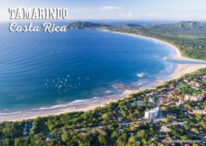Aerial view of Tamarindo beach, Costa Rica