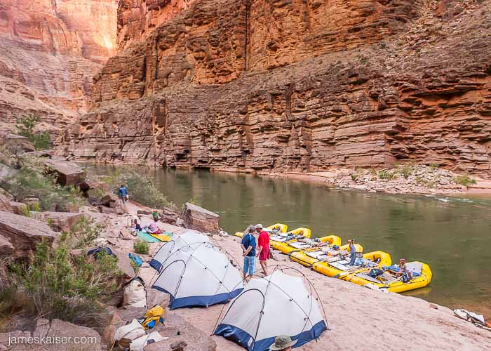 Grand Canyon river trip camping