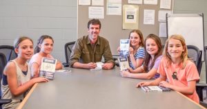 James Kaiser signing Acadia books, elementary school, Maine
