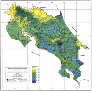 Costa Rica May Rainfall Map