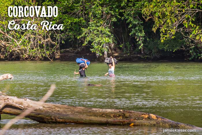 Crossing the Rio Claro in Corcovado National Park, Costa Rica