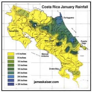 Costa Rica January Rainfall