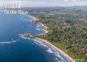 Aerial view of Playa Guiones and Nosara, Costa Rica