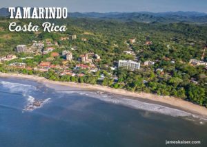 Tamarindo beach with buildings, Costa Rica