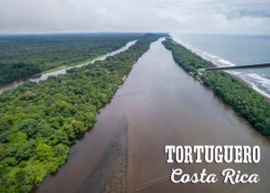 Aerial view of Tortuguero, Costa Rica
