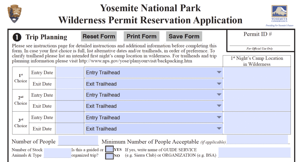 Yosemite wilderness permits • James Kaiser