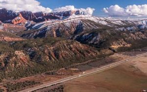 Driving to Zion from Salt Lake City