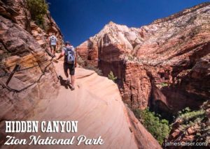 Narrow ledges on Hidden Canyon Trail, Zion