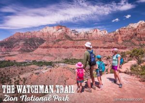 Watchman Trail viewpoint with West Temple, Zion National Park