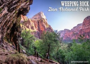 Weeping Rock and The Great White Throne, Zion Canyon