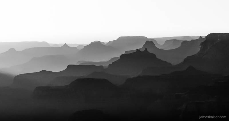 Granc Canyon landscape black and white photo print
