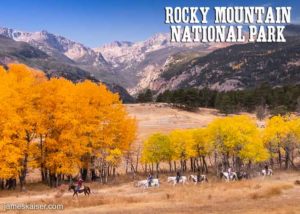 Autumn horseback riding in Rocky Mountain National Park